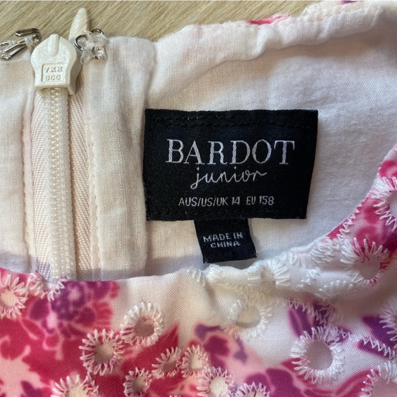 pink and white floral patterned Bardot Junior Kids dress - Picture 5 of 9